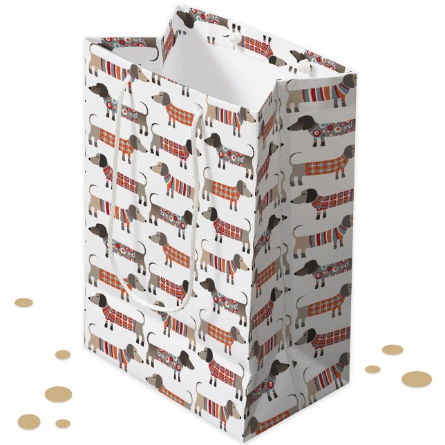 Dachshund Sausage Dog Medium Gift Bag (Dachsund Wiener Sausage Dog patterned gift bag)