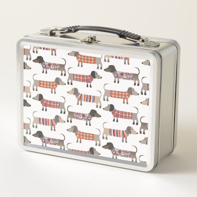 Dachshund Sausage Dog Metal Lunch Box (Front)
