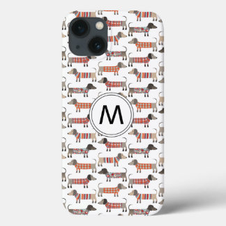 Dachshund Sausage Dog Monogram Case-Mate iPhone Ca 13 Case