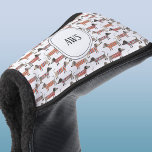 Dachshund Sausage Dog Monogram Golf Head Cover<br><div class="desc">Cute Dachshund Sausage dog pattern to raise a smile from any dog loving golfer.  Change the monogram initials to customise.</div>