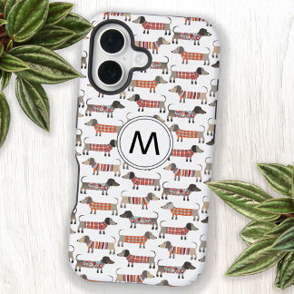 Dachshund Sausage Dog Monogram Initial iPhone 16 Case