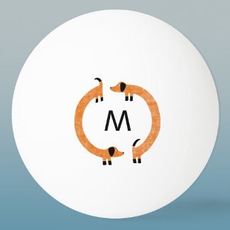 Dachshund Sausage Dog Monogram Ping Pong Ball