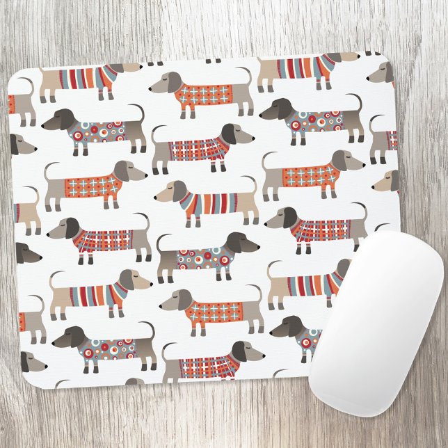 Dachshund Sausage Dog Mouse Mat (Dachshund Wiener Sausage Dog fun  art mousemat)