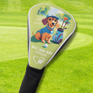 Dachshund Sausage Dog Mum Golfer Monogram Name  Golf Head Cover