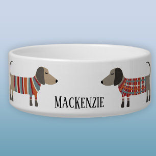 Dachshund Sausage Dog Personalised Dog Bowl