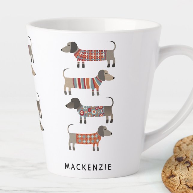 Dachshund Sausage Dog Personalised Latte Mug (Creator Uploaded)