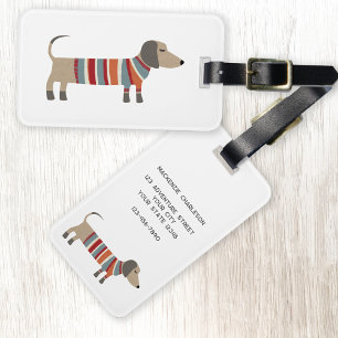 Dachshund Sausage Dog Personalised Luggage Tag