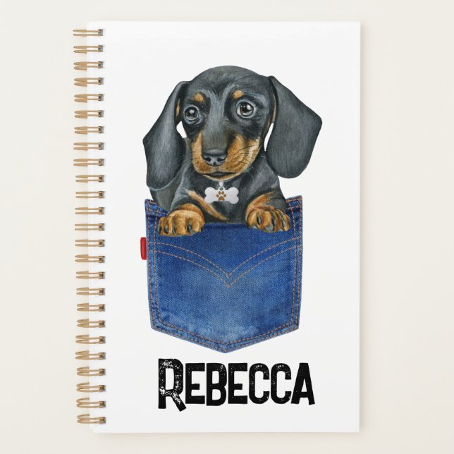 Dachshund Sausage Dog Personalised Planner Diary (Front)