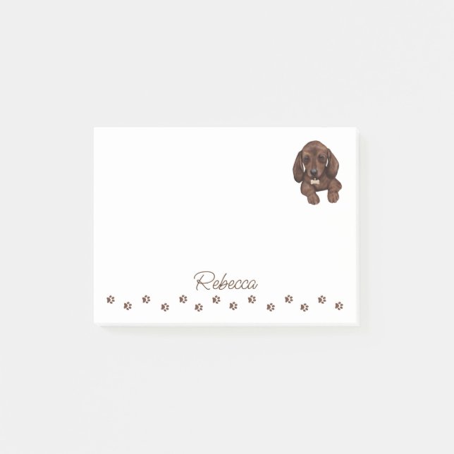 Dachshund Sausage Dog Personalised Post-It Notes (Front)