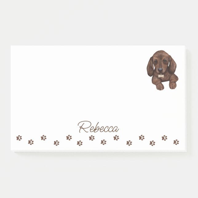 Dachshund Sausage Dog Personalised Post-It Notes (Front)