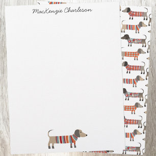 Dachshund Sausage Dog Personalised Stationery Custom Letterhead