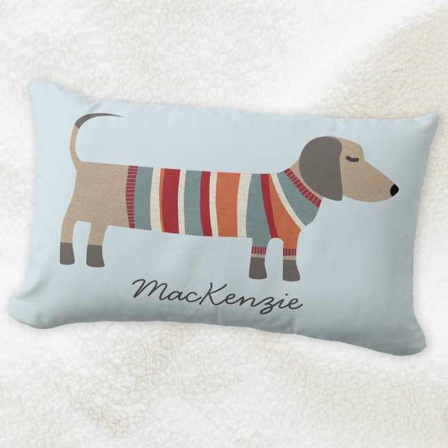 Dachshund Sausage Dog Personalized Lumbar Cushion (Creator Uploaded)