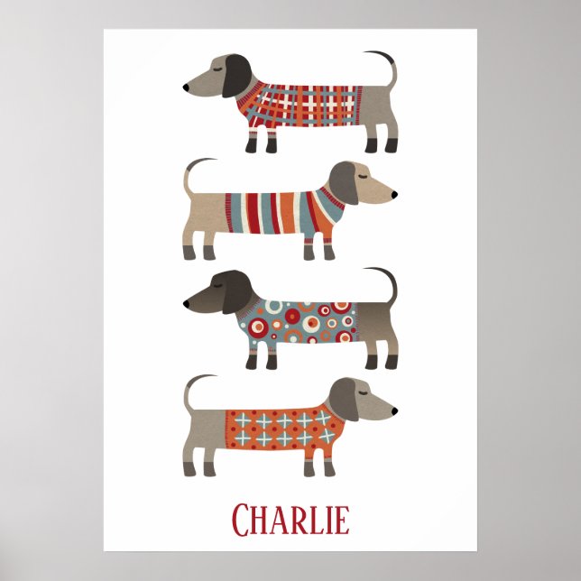 Dachshund Sausage Dog Personalized Poster (Front)