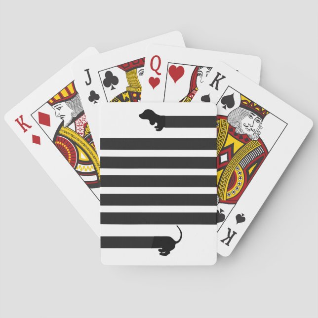 dachshund sausage dog playing cards (Back)