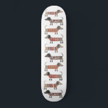 Dachshund Sausage Dog Skateboard<br><div class="desc">Cute little roofing dogs in woolly knitwear. Perfect for dog lovers and dog walkers.</div>