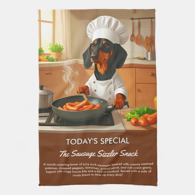 Dachshund "Sausage Dog" Tea Towel (Vertical)