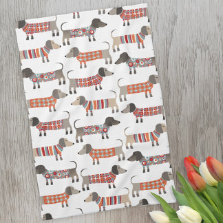 Dachshund Sausage Dog Tea Towel