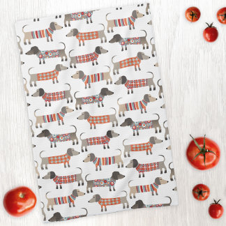 Dachshund Sausage Dog Tea Towel