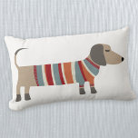 Dachshund Sausage Dog Throw Pillow<br><div class="desc">Cute little Dachshund sausage or wiener dog in woolly knitwear. Perfect for dog lovers and dog walkers. Original art by Nic Squirrell.</div>