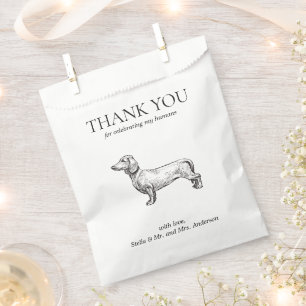 Dachshund Sausage Dog Treat Pet Drawing Favour Bag