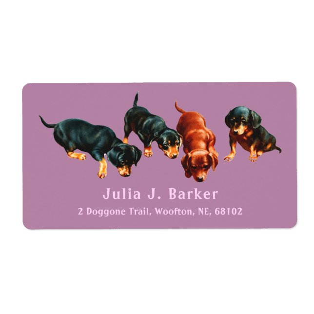 Dachshund Sausage Dog Wiener Puppies Mauve Pink (Front)