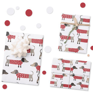 Dachshund Sausage Wiener Dog Holiday Wrapping Paper Sheet
