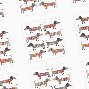 Dachshund Sausage Wiener Dog Square Sticker