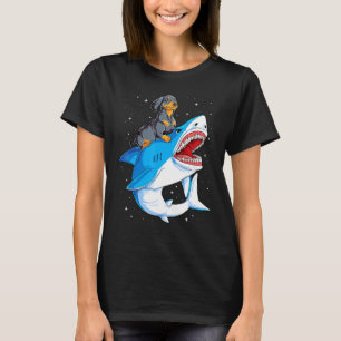 Dachshund Shark Kids Boys Men Space Galaxy Jawsome T-Shirt