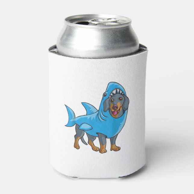 Dachshund Shark Shirt Funny Dog Suit Puppy Great W Can Cooler (Can Front)
