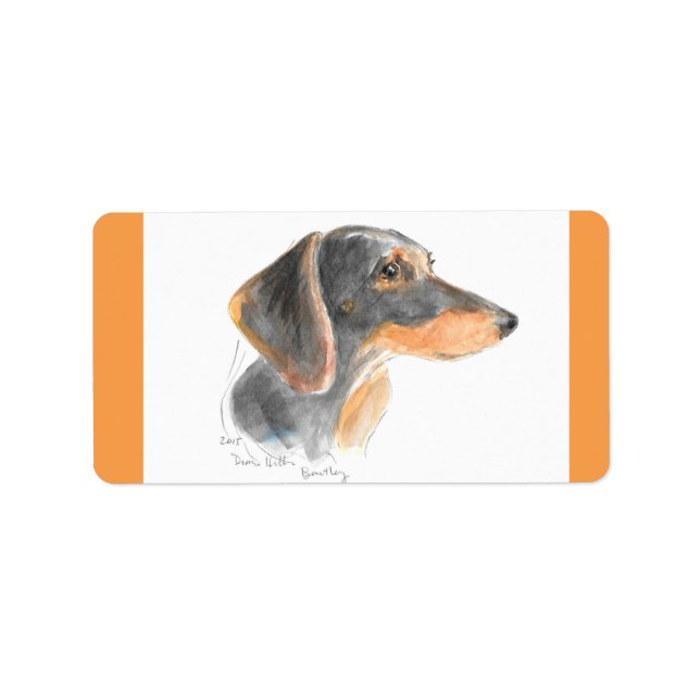 Dachshund SHEET of labels /stickers (Front)