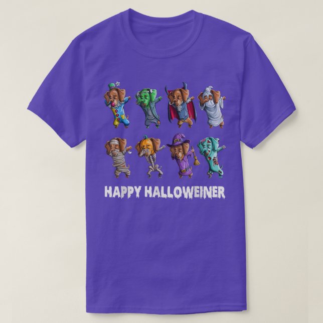 Dachshund Shirt Happy Halloweiner Funny Halloween  (Design Front)