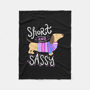 Dachshund Short And Sassy Fleece Blanket