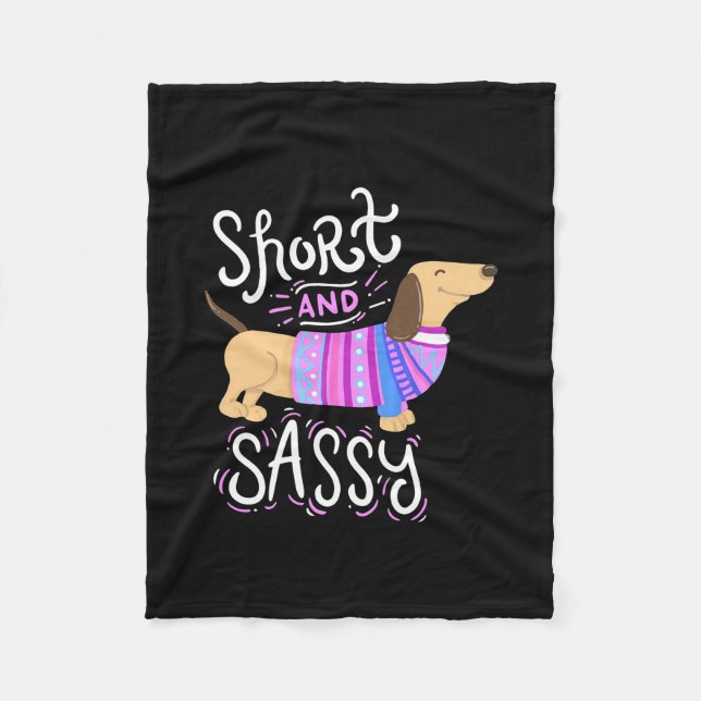 Dachshund Short And Sassy Fleece Blanket (Front)