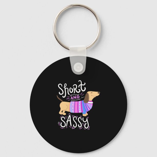 Dachshund Short And Sassy Key Ring (Front)