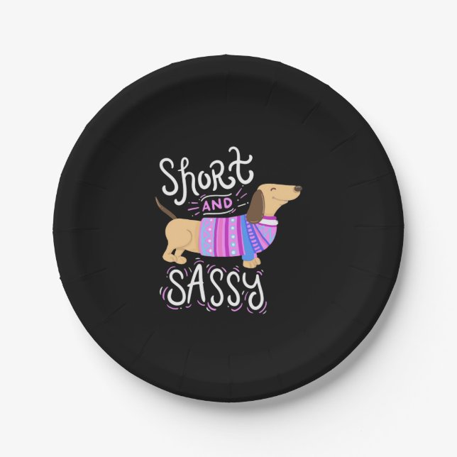 Dachshund Short And Sassy Paper Plate (Front)