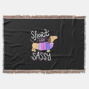 Dachshund Short And Sassy Throw Blanket