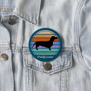 Dachshund Short Hair - Silhouette 1 7.5 Cm Round Badge