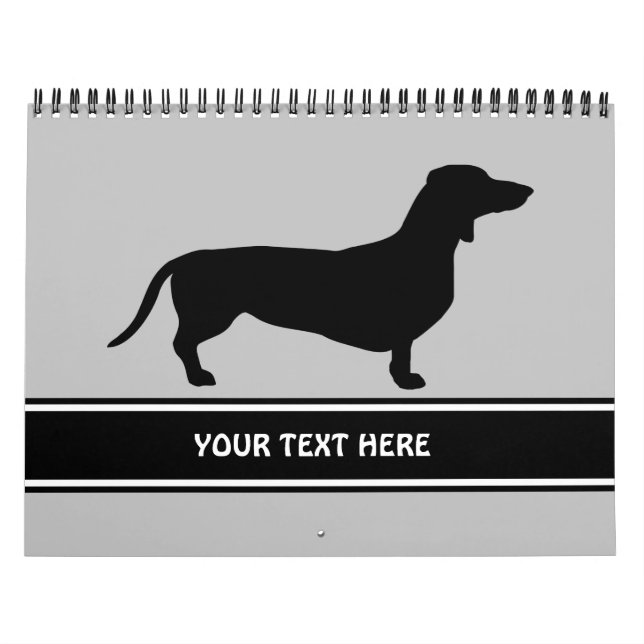 Dachshund Short Hair - Silhouette 1 Calendar (Cover)