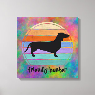 Dachshund Short Hair - Silhouette 1 Canvas Print