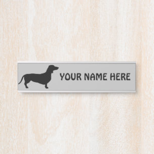 Dachshund Short Hair - Silhouette 1 Door Sign