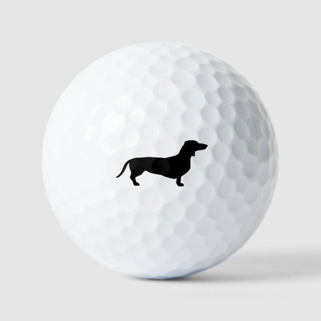 Dachshund Short Hair - Silhouette 1 Golf Balls (Front)