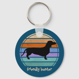 Dachshund Short Hair - Silhouette 1 Key Ring