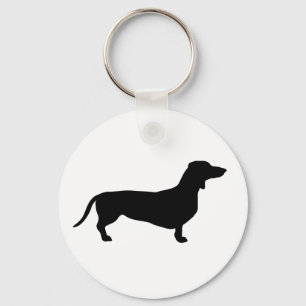 Dachshund Short Hair - Silhouette 1 Key Ring