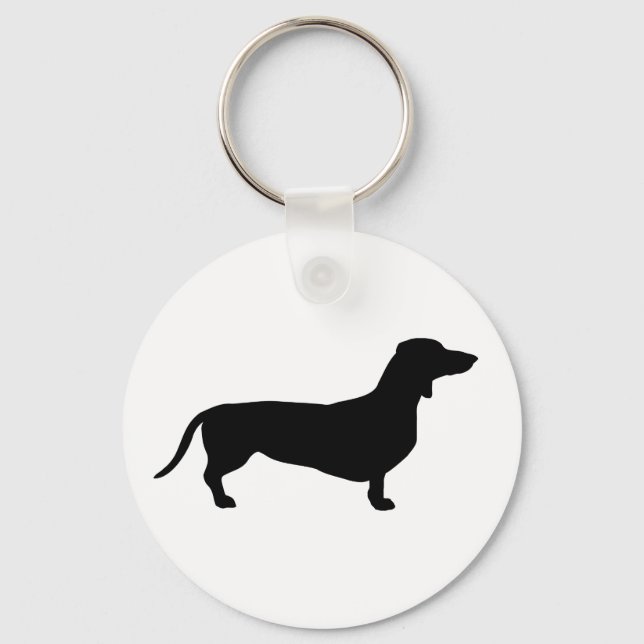 Dachshund Short Hair - Silhouette 1 Key Ring (Front)