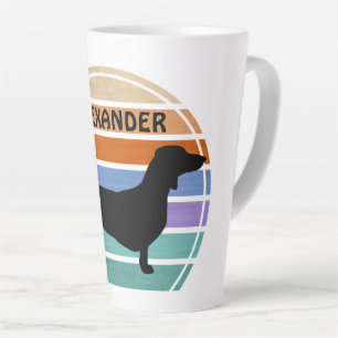Dachshund Short Hair - Silhouette 1 Latte Mug