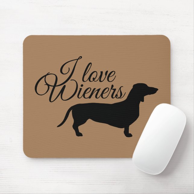 Dachshund Short Hair - Silhouette 1 Mouse Mat (With Mouse)