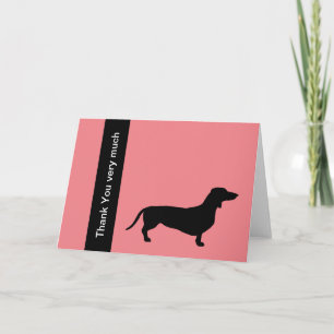 Dachshund Short Hair - Silhouette 1 Thank You Card