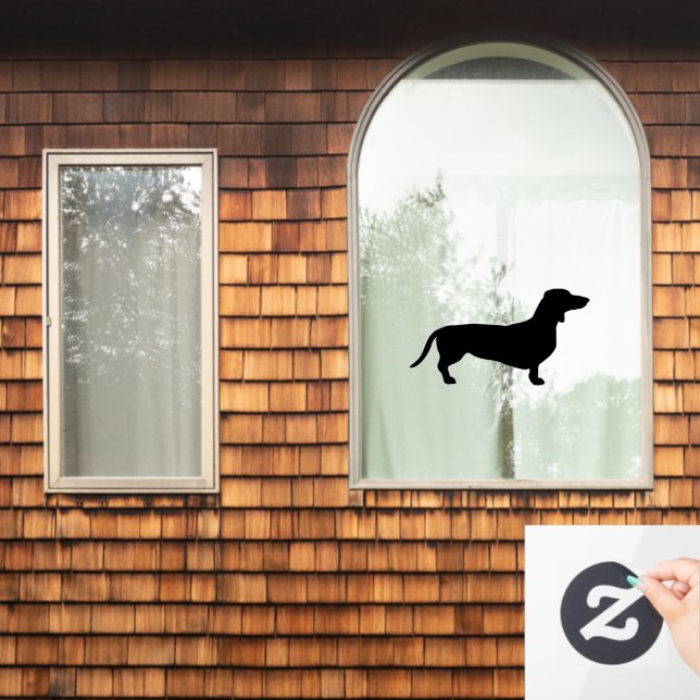 Dachshund Short Hair - Silhouette 1 Window Cling (Home Window)