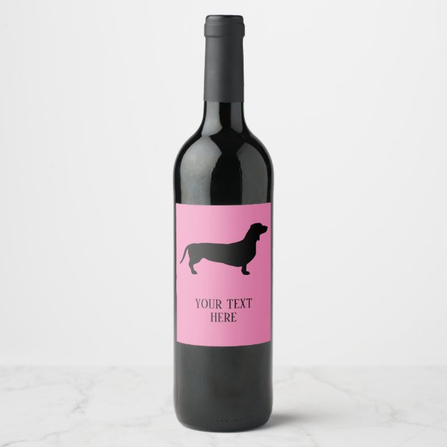 Dachshund Short Hair - Silhouette 1 Wine Label (Front)
