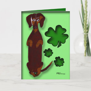 Dachshund Sidney St. Patrick's Day Card